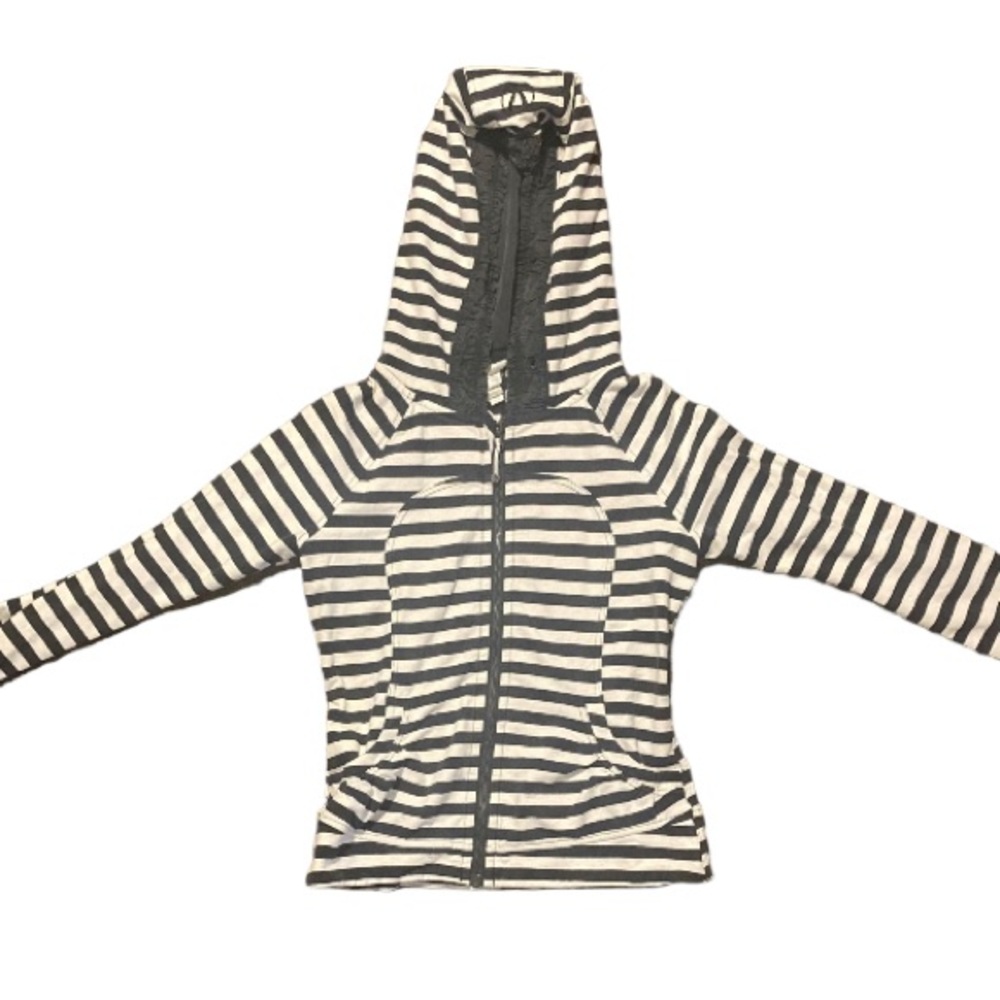 Lululemon black and white striped movement jacket size M